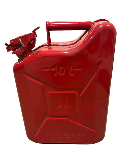 Yates Steel Bright Red Petrol Jerry Can 10 Litre