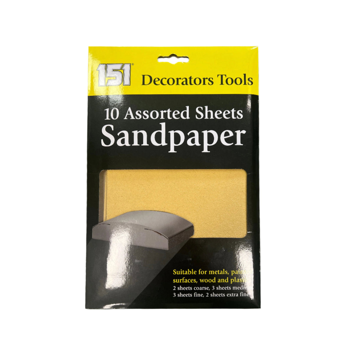 151 Assorted Sandpaper Sheets 10 Pack