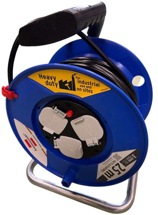 25 Meter Heavy Duty Extension Reel 3 Plugs