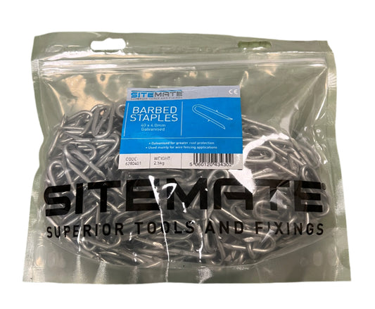 Sitemate Galvanised Barbed Staples 40 x 4.0mm 2.5kg