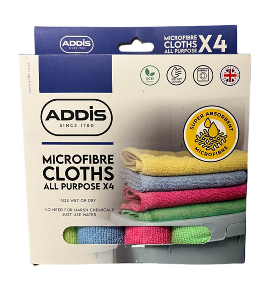 Addis Microfibre Cloths All Purpose 4 Pack