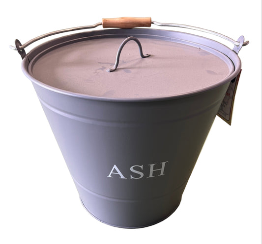 Stylish Grey Ash Storage Metal Fireplace Bucket With Lid