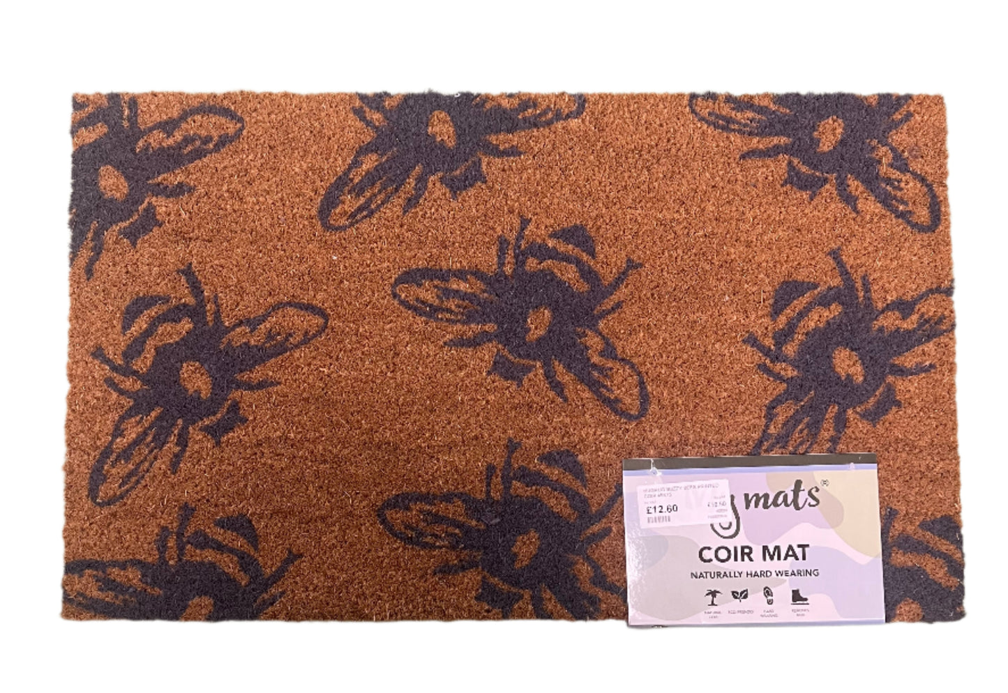 My Mats Coir Doormat Printed Buzzy Bees 45x75cm
