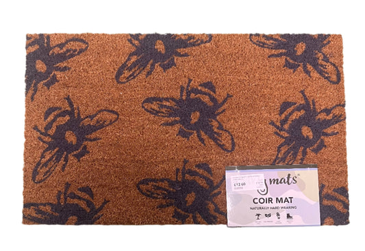 My Mats Coir Doormat Printed Buzzy Bees 45x75cm