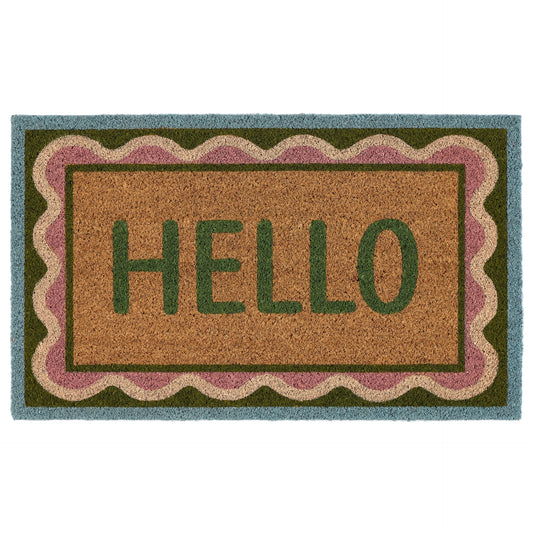 My Mats Hello Scallop Coir Doormat 45x75cm