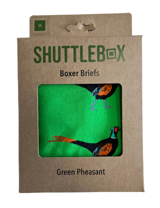 Shuttlebox Green Pheasant Boxer Briefs Size Medium