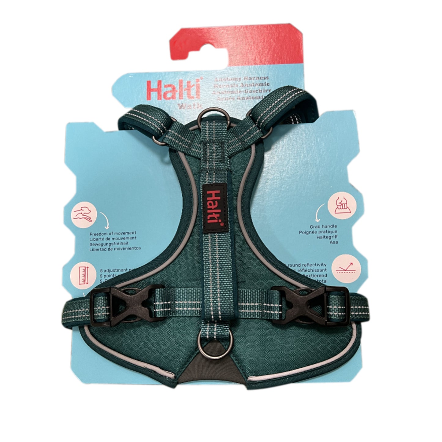 Halti Walk Dog Anatomy Harness In Teal or Magenta
