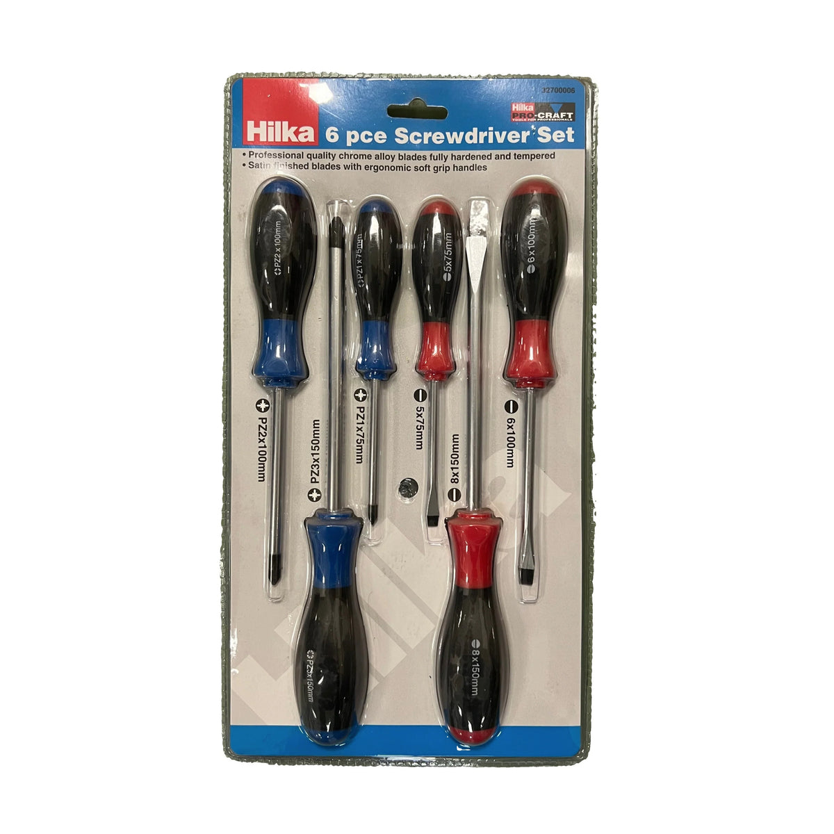 Hilka 6 Pce Screwdriver Set With Soft Grip Handles