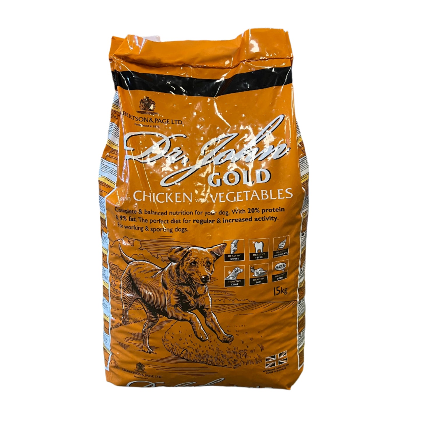 Dr John Gold Chicken & Vegetables Dog Food For Working & Sporting Dogs 15Kg