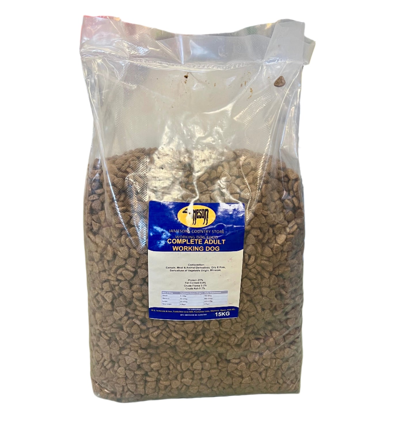 Jameson 15Kg Complete Adult Working Dog Food 21% Protein