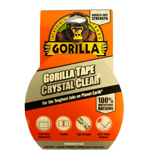 Gorilla Tape Crystal Clear 100% Waterproof Backing