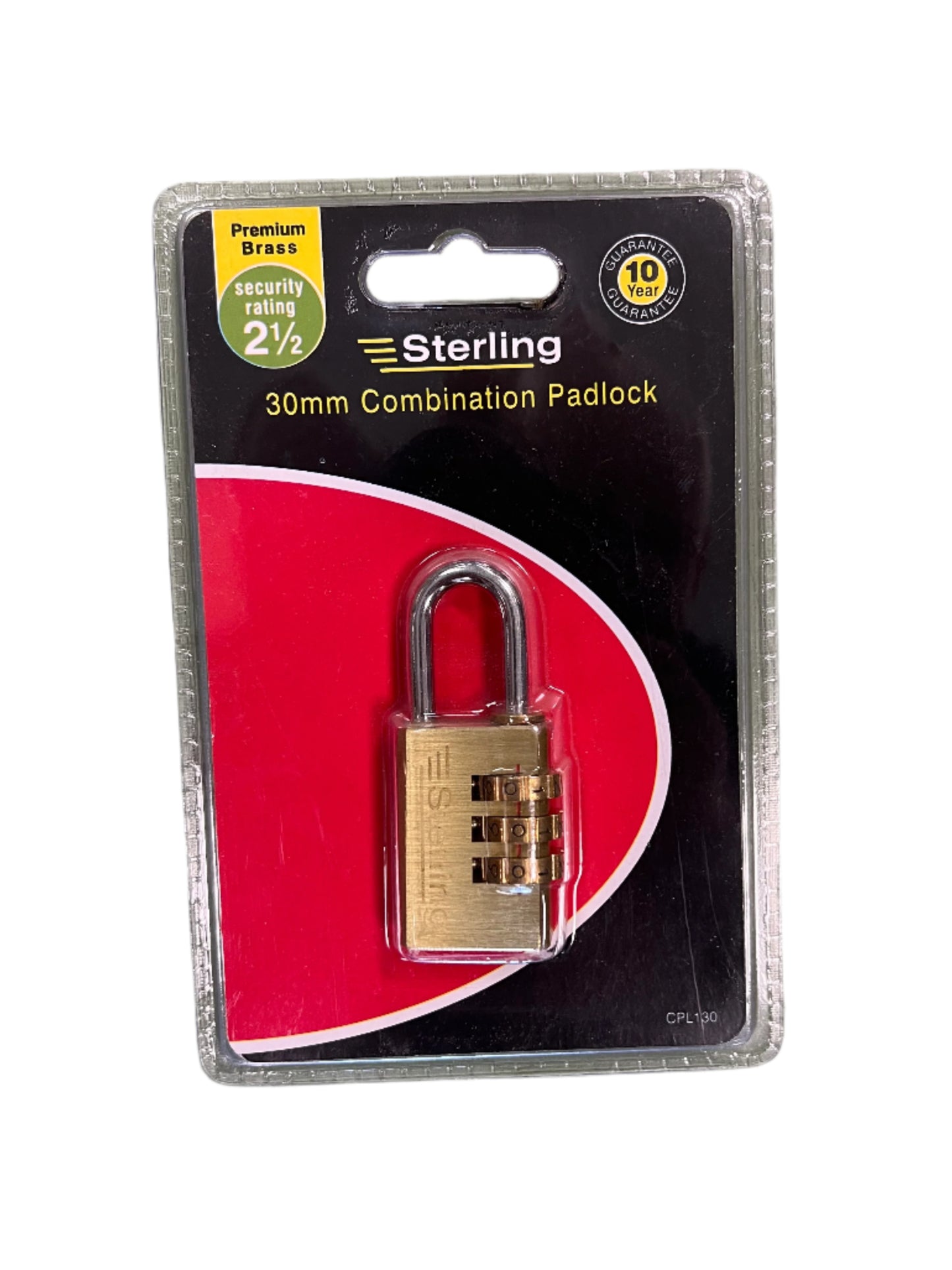 Sterling 30mm Combination Brass Padlock