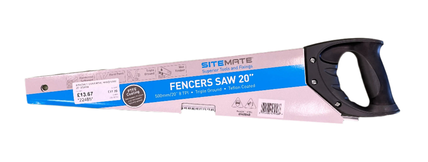 Site Mate Fencers Hand Saw 20" 500mm Teflon Coated