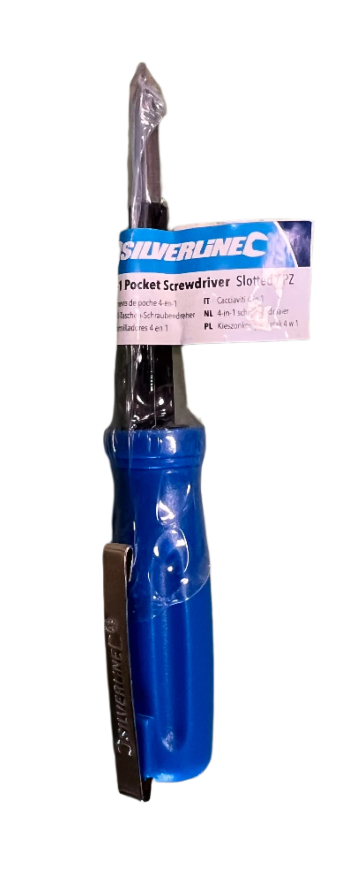 Silverline 4 In 1 Pocket Screwdriver Set Slotted / PZ