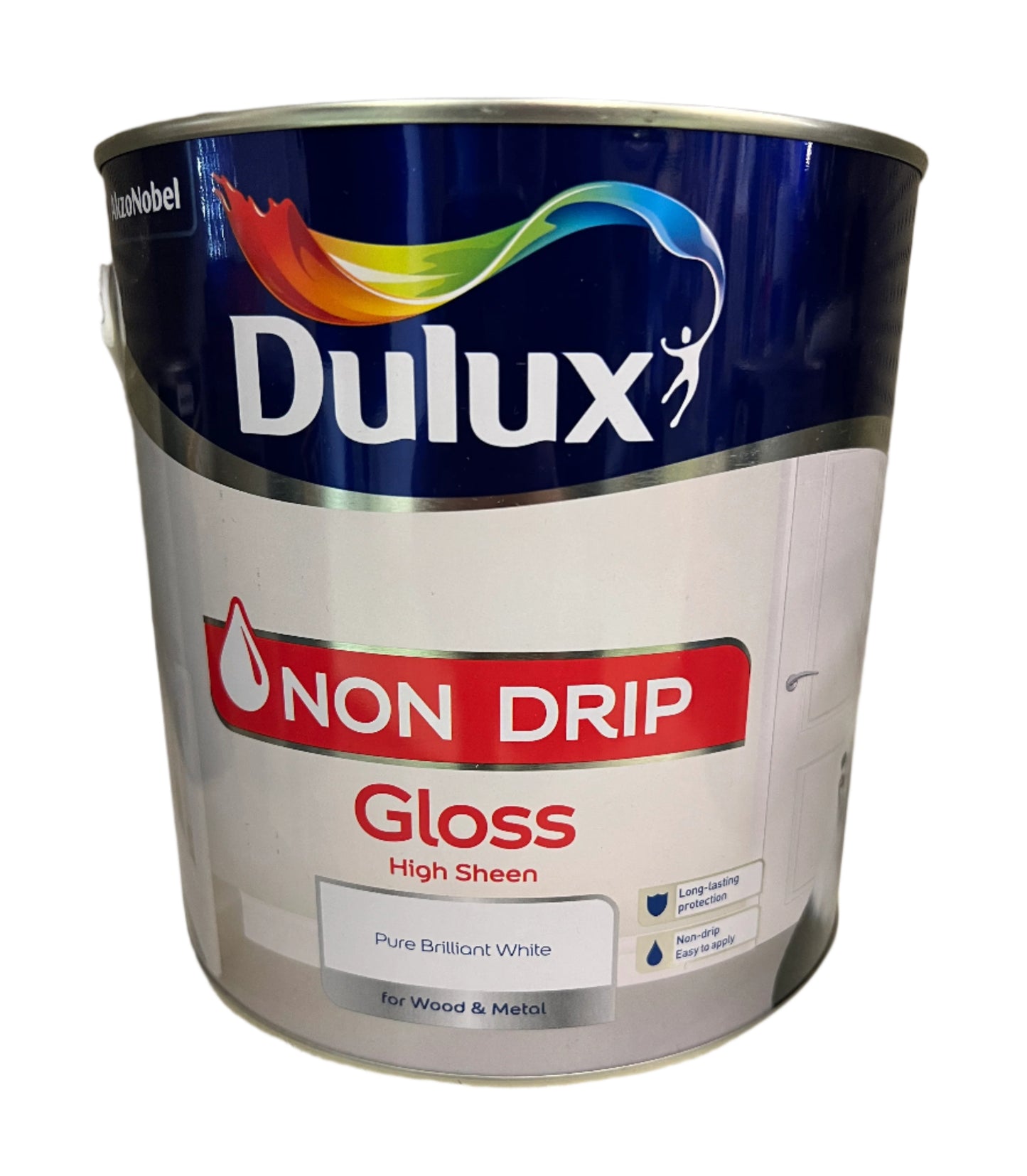 Dulux Non Drip Gloss High Sheen Pure Brilliant White Paint 2.5L