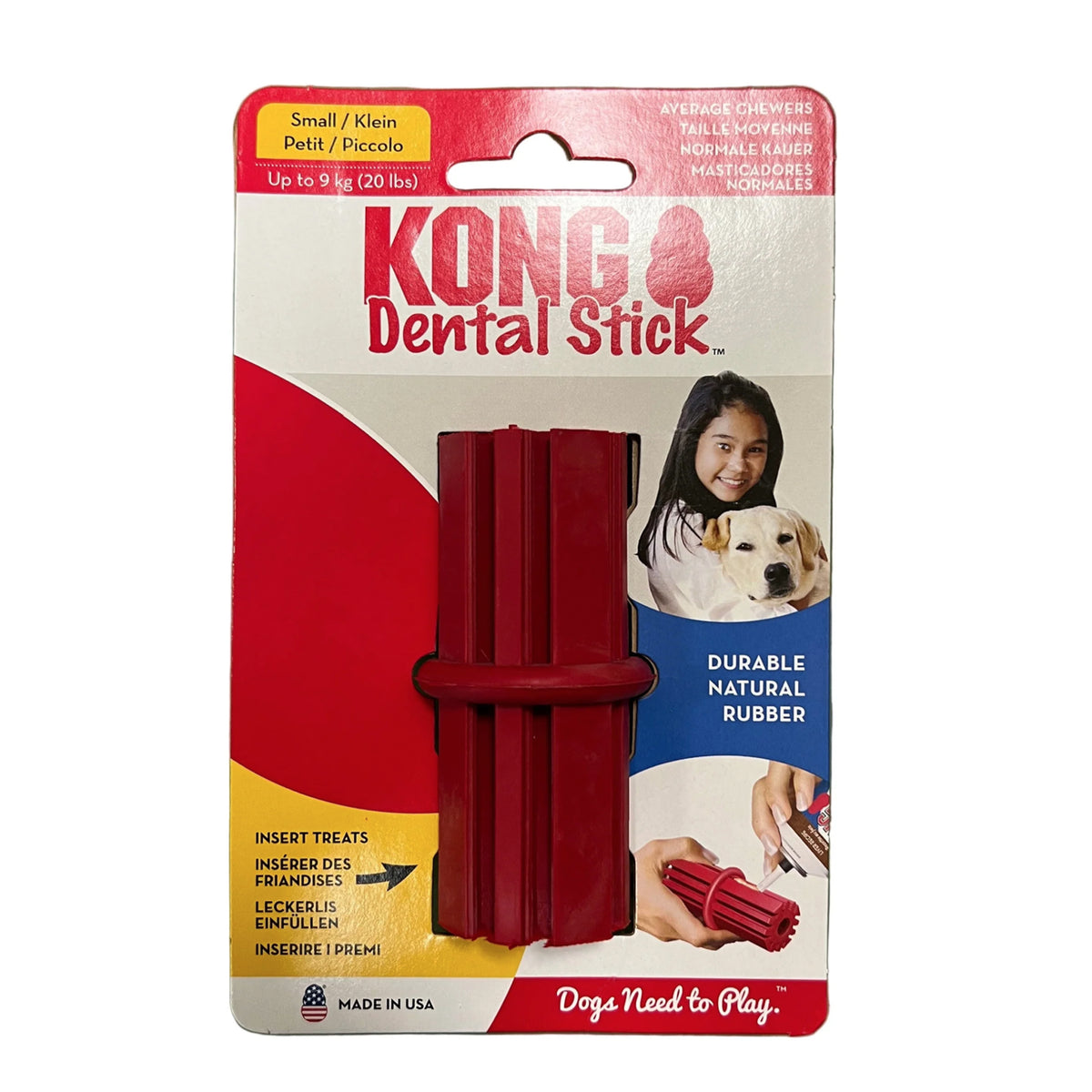 KONG Dental Stick Dog Toy Small Or Medium