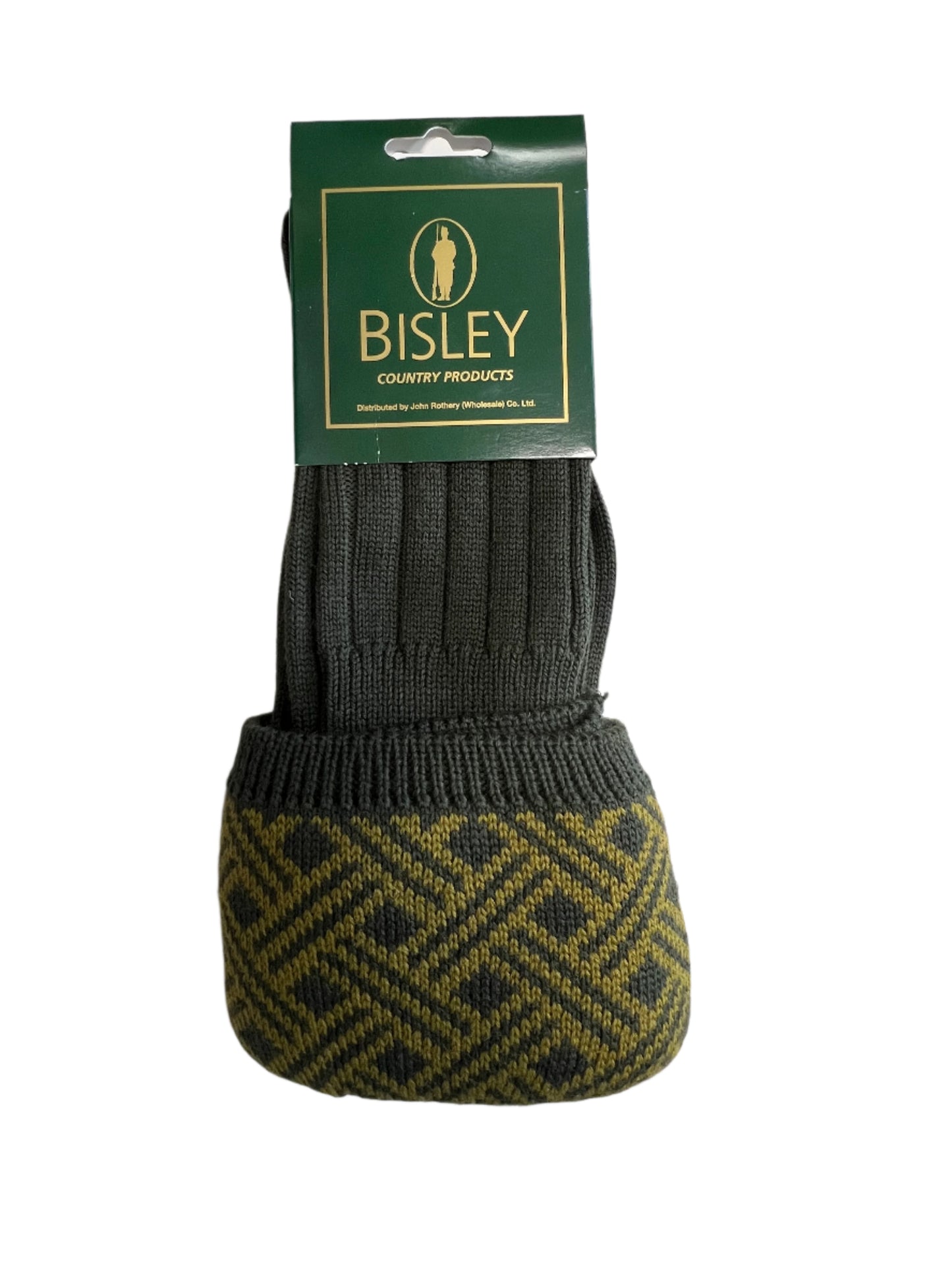 Bisley Lanton Lattice Jacquard Shooting Socks Dark Olive