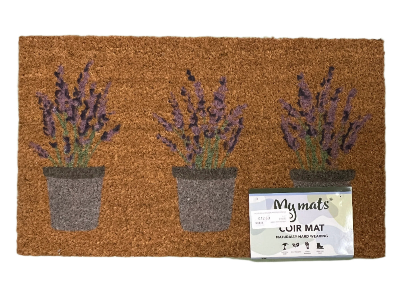 My Mats Coir Doormat Printed Lavender Plants 45x75cm