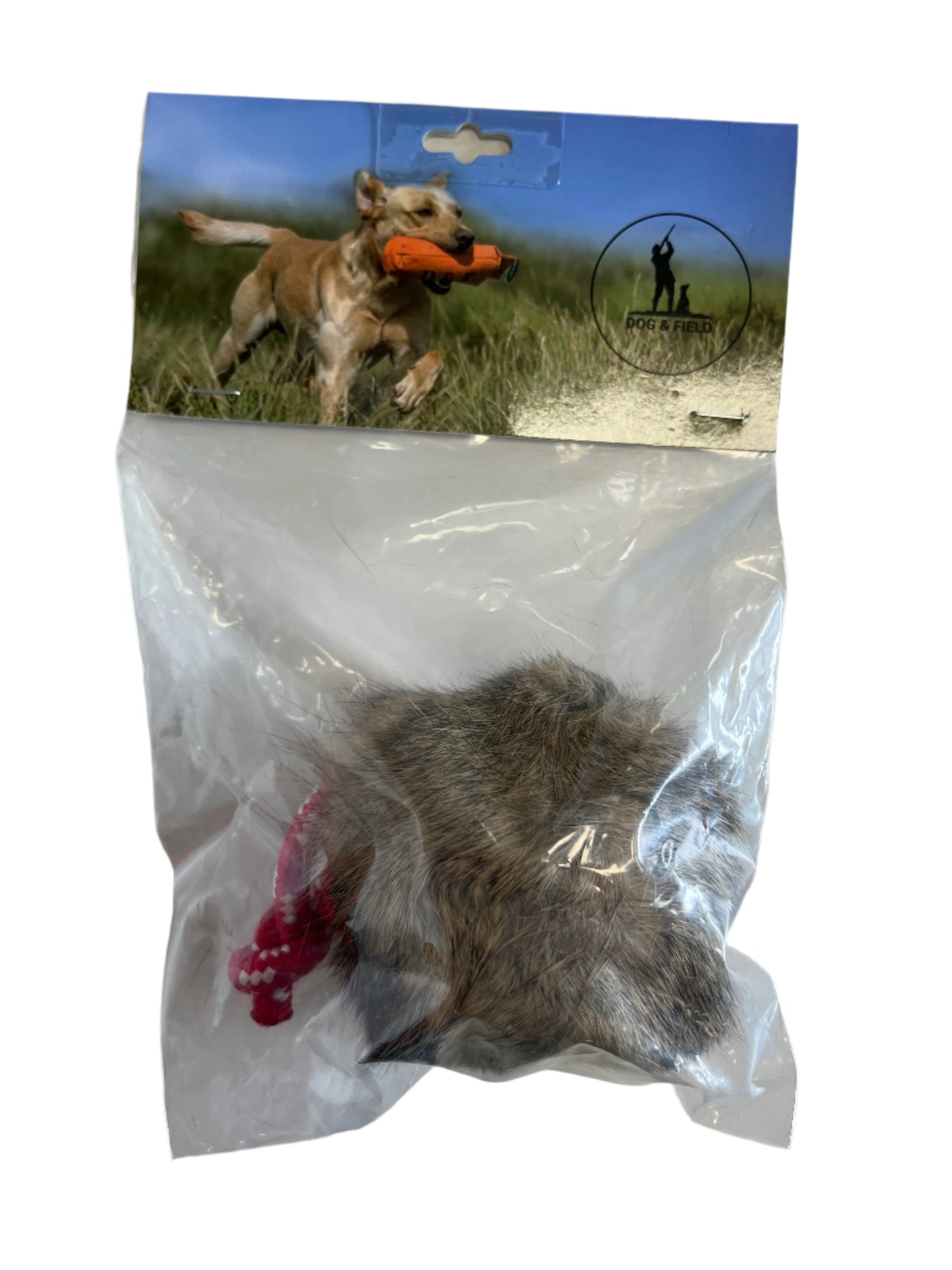 Dog & Field Rabbit Fur Long Throw Dummy Ball