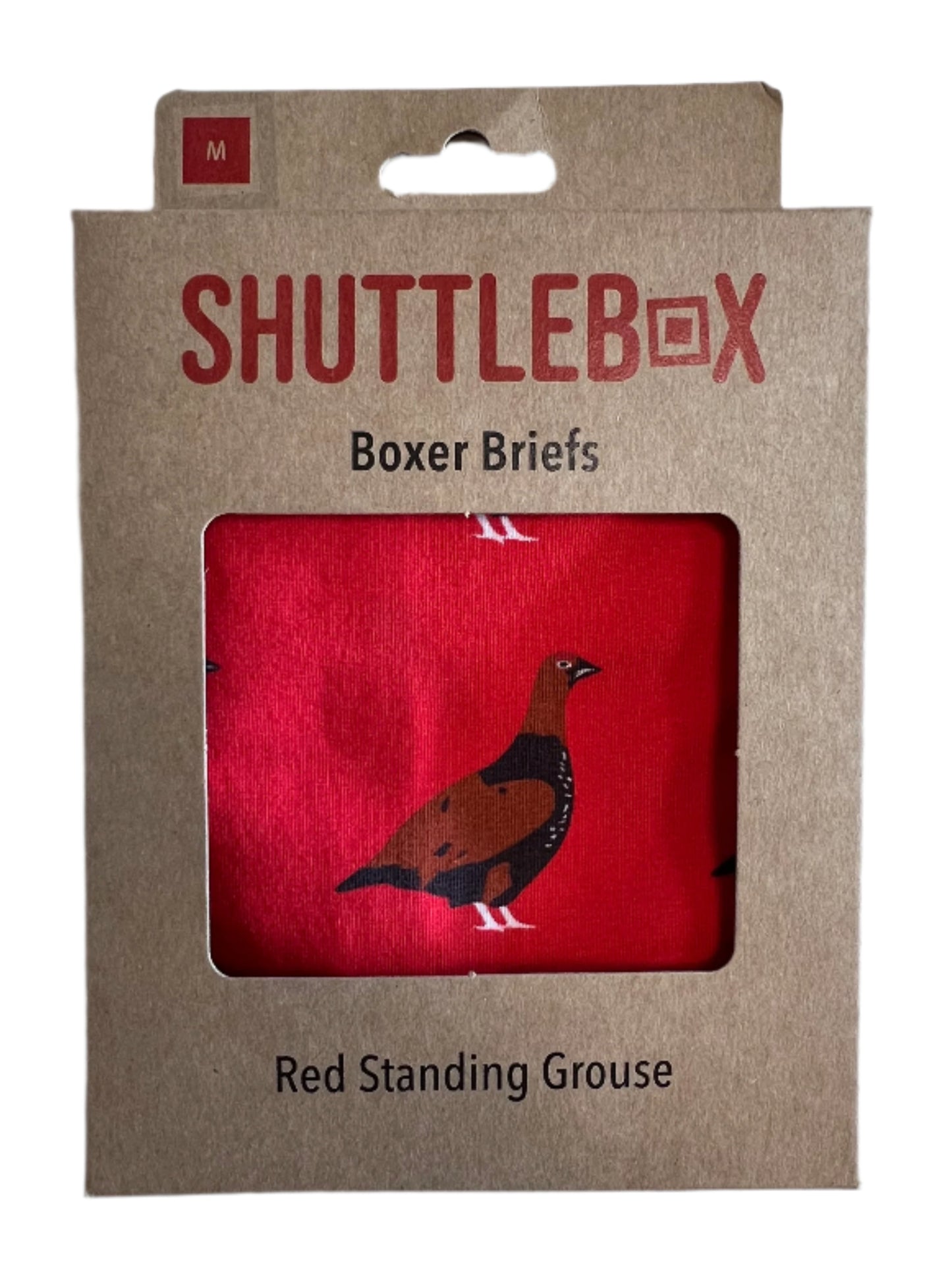Shuttlebox Red Standing Grouse Boxer Briefs Size Medium