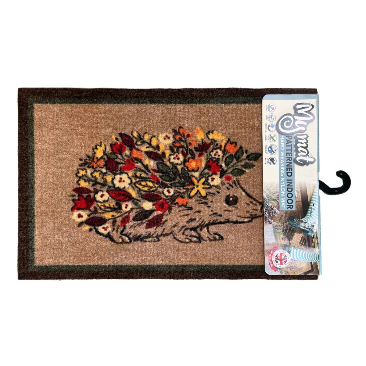My Mat Nylon Doormat Floral Hedgehog 50x75cm