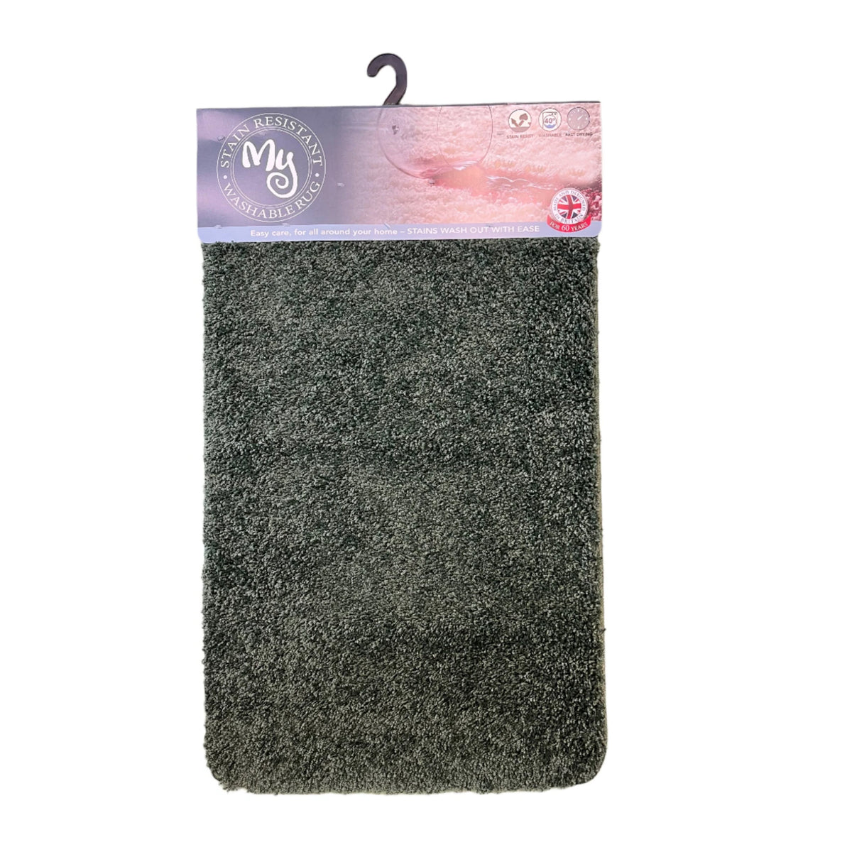 My Rug Forest Green Washable Rug 60x100cm