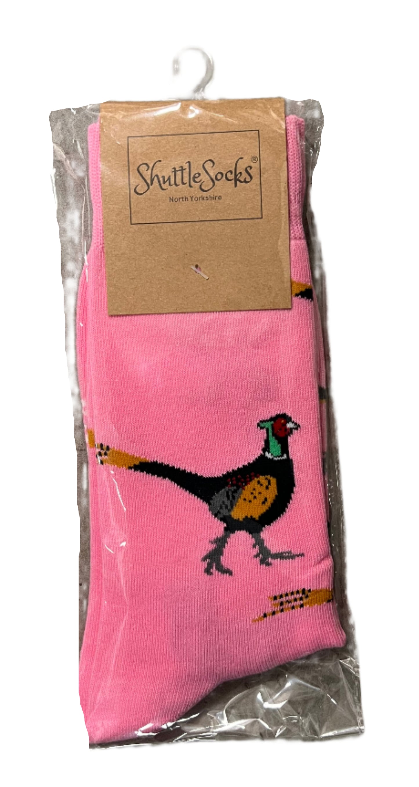 Shuttle Socks Pink Pheasant Pattern Size UK 3-7