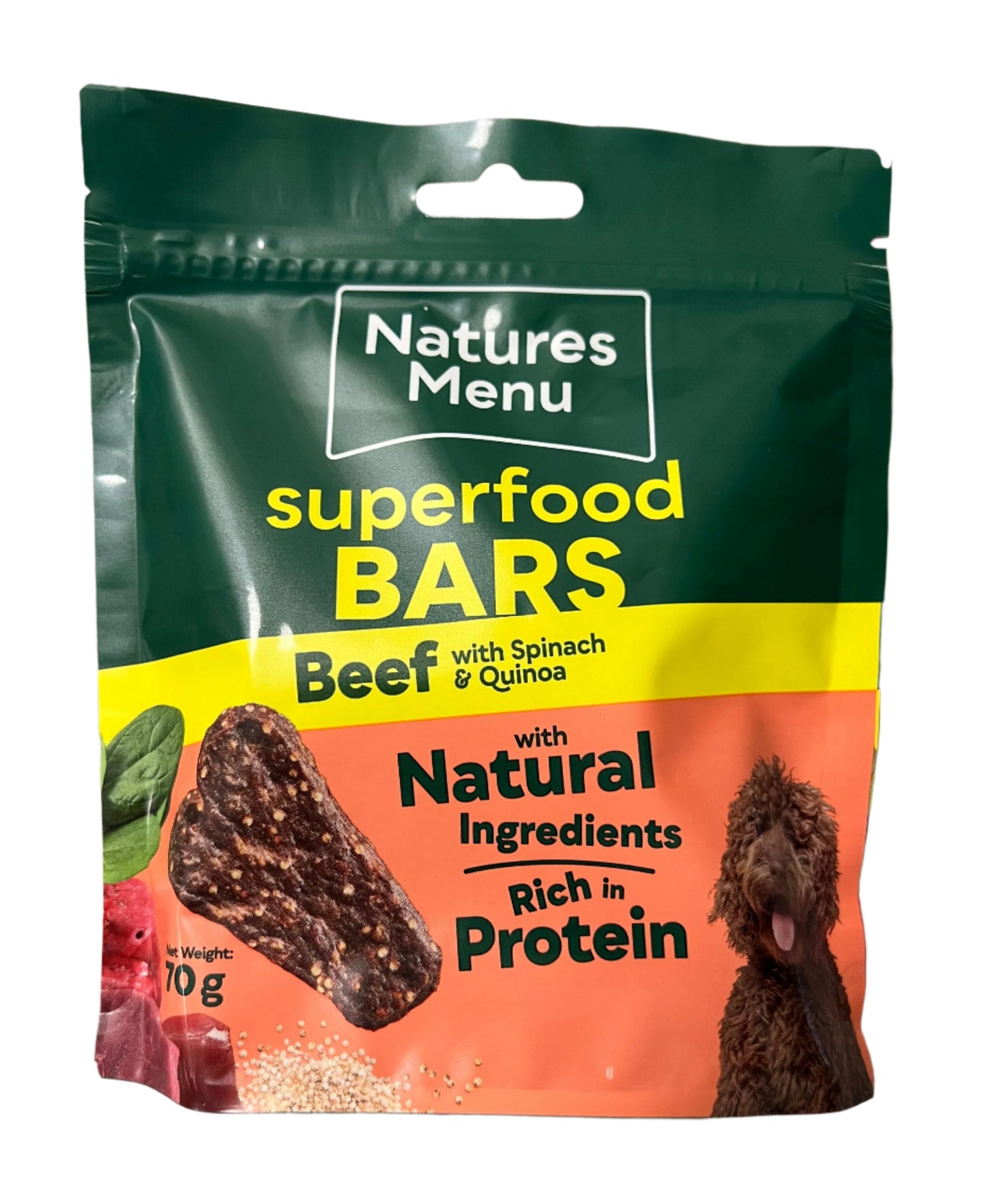 Natures Menu Superfood Bars Beef With Spinach & Quinoa
