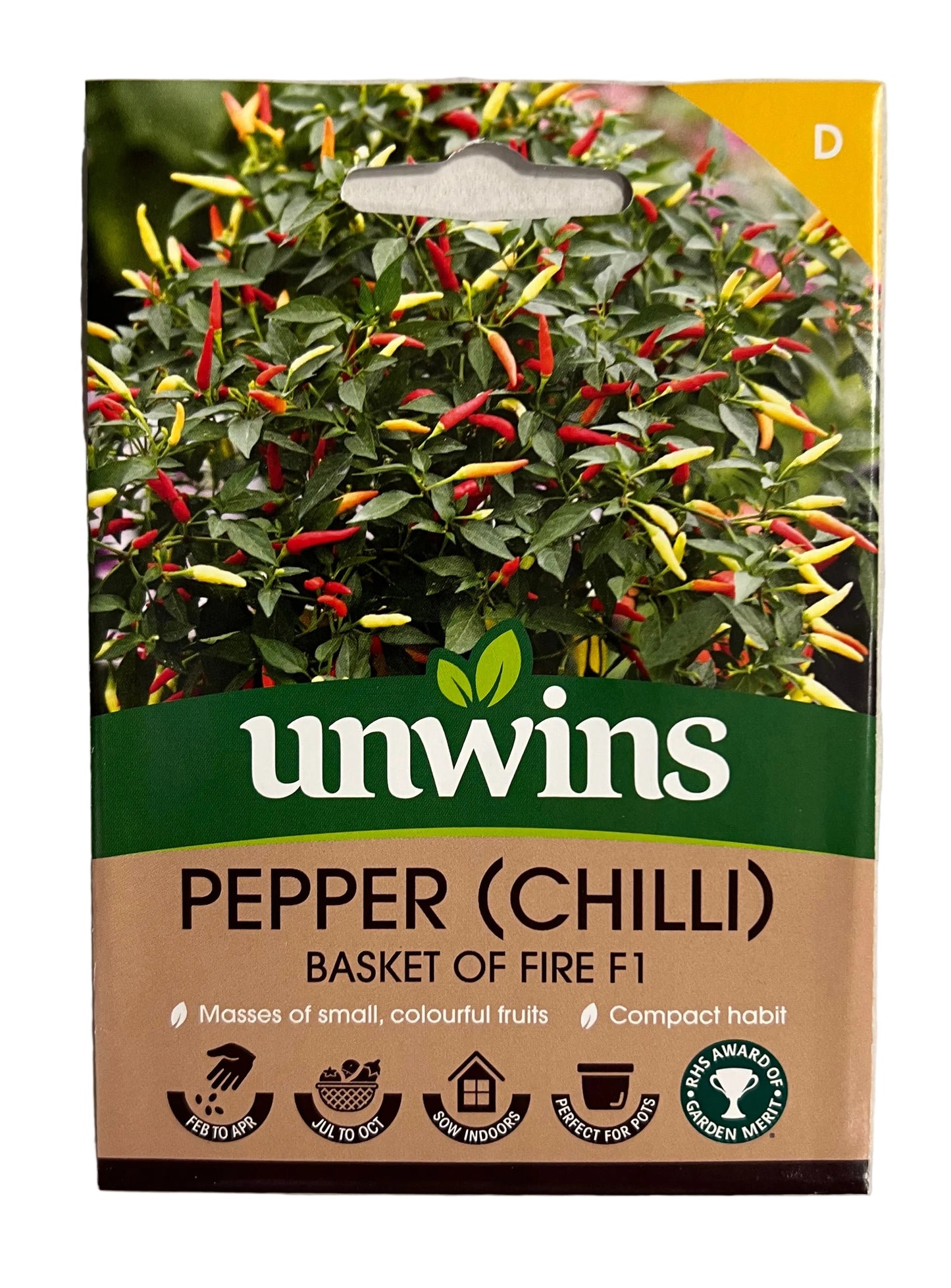 Unwins Pepper (Chilli) Basket of Fire F1 – Vegetable Seeds