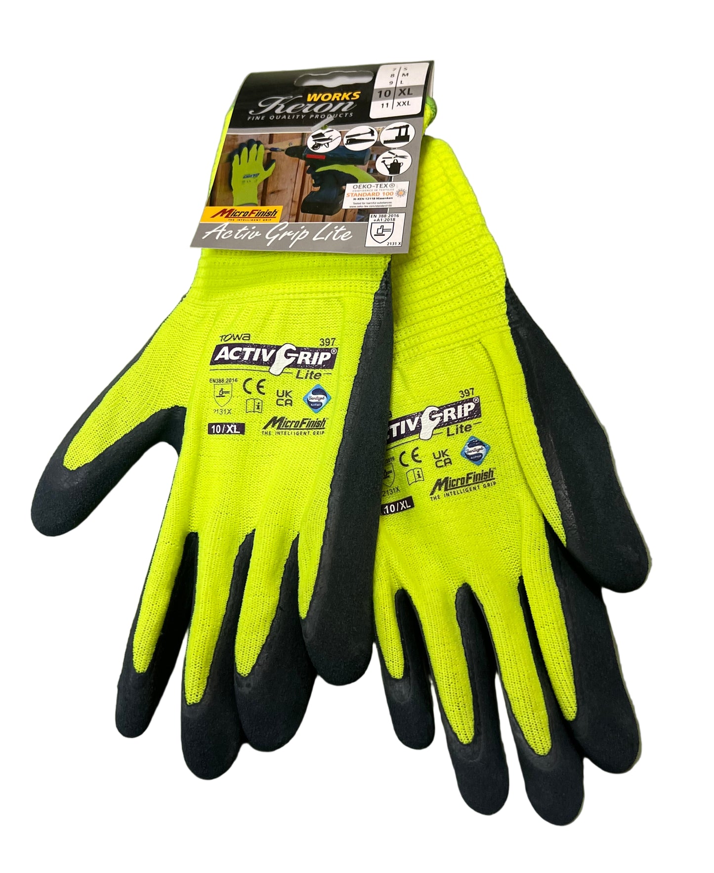 Keron Works Active Grip Lite Yellow Work Gardening Safety Glove