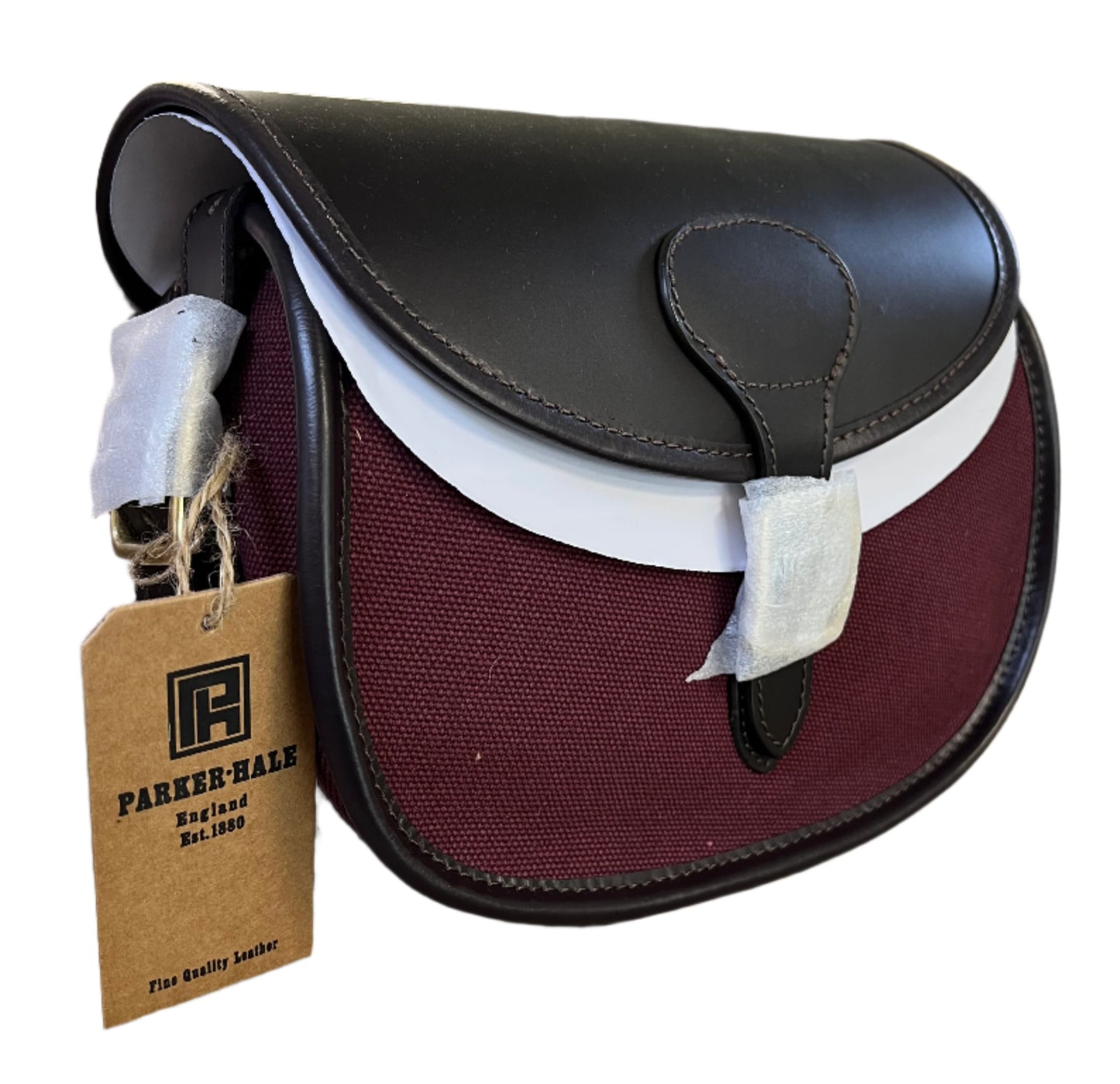 Parker & Hale Alton Fox Burgundy Canvas & Leather Cartridge Bag