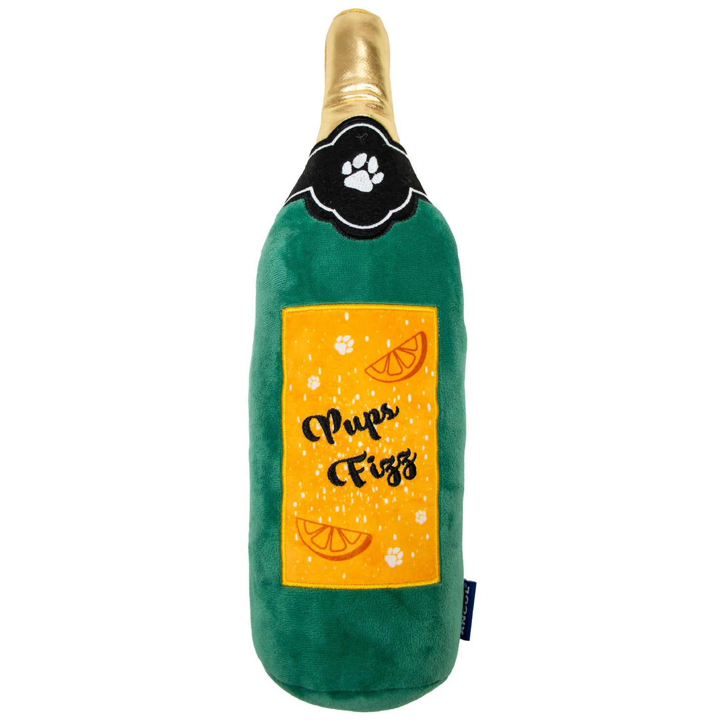 Ancol Pups Fizz Bottle Soft Plush Squeaky Dog Toy