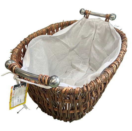 Manor Bampton Log Basket With Liner & Metal Handles