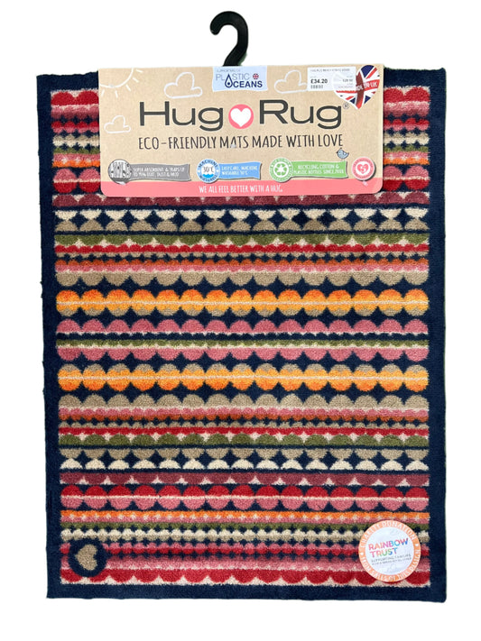 Hug Rug multi coloured Beady Stripe 65x85cm Mat