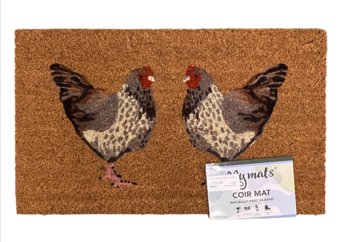 My Mats Coir Doormat Printed Chickens 45x75cm