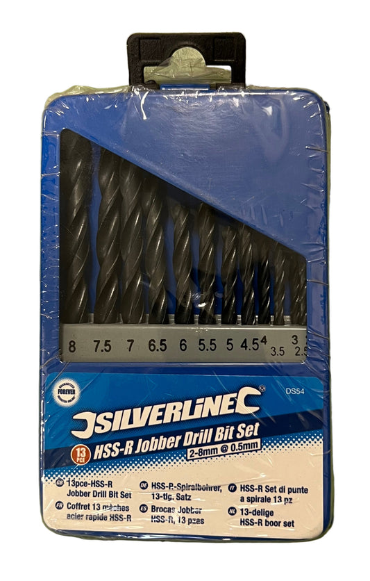 Silverline 13 Pce HH-R Jobber Drill Bit Set 2-8mm @ 0.5mm