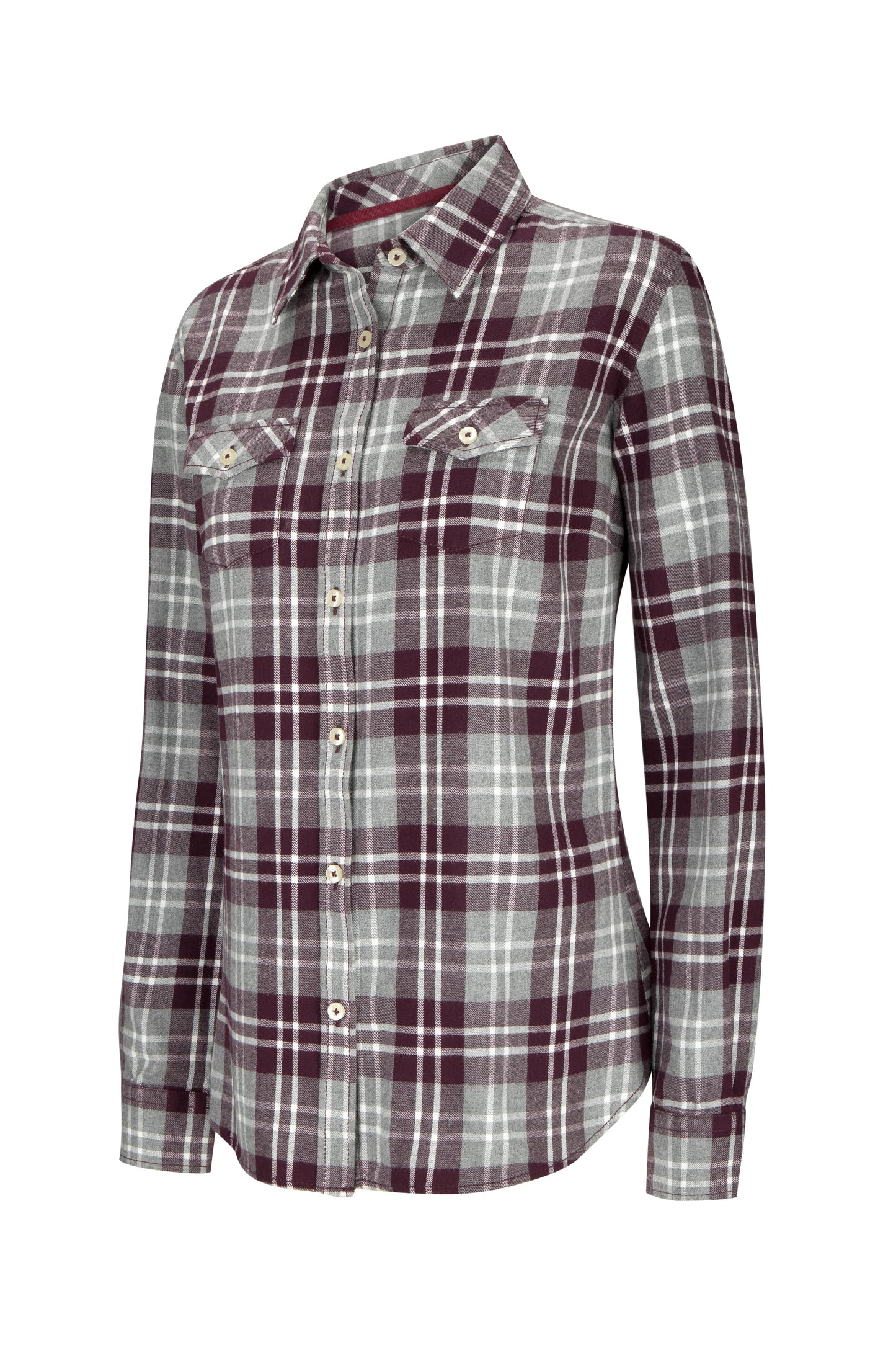Hoggs Eilidh Ladies Flannel Shirt Marled Merlot