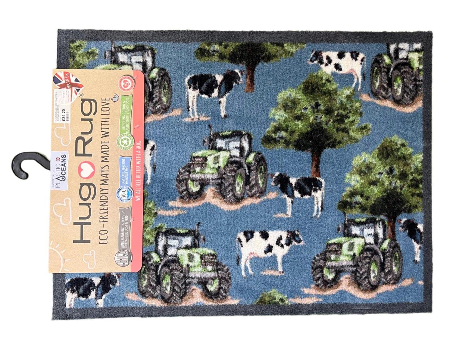 Hug Rug Country Collection Farmyard Tractors & Cows 65x85cm Mat