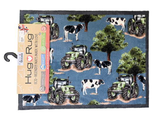 Hug Rug Country Collection Farmyard Tractors & Cows 65x85cm Mat