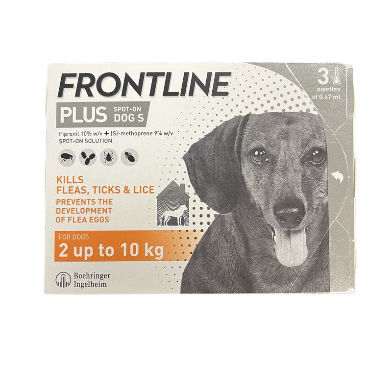 Frontline Spot On Plus Dog 3 Pack Kills Fleas Ticks & Lice