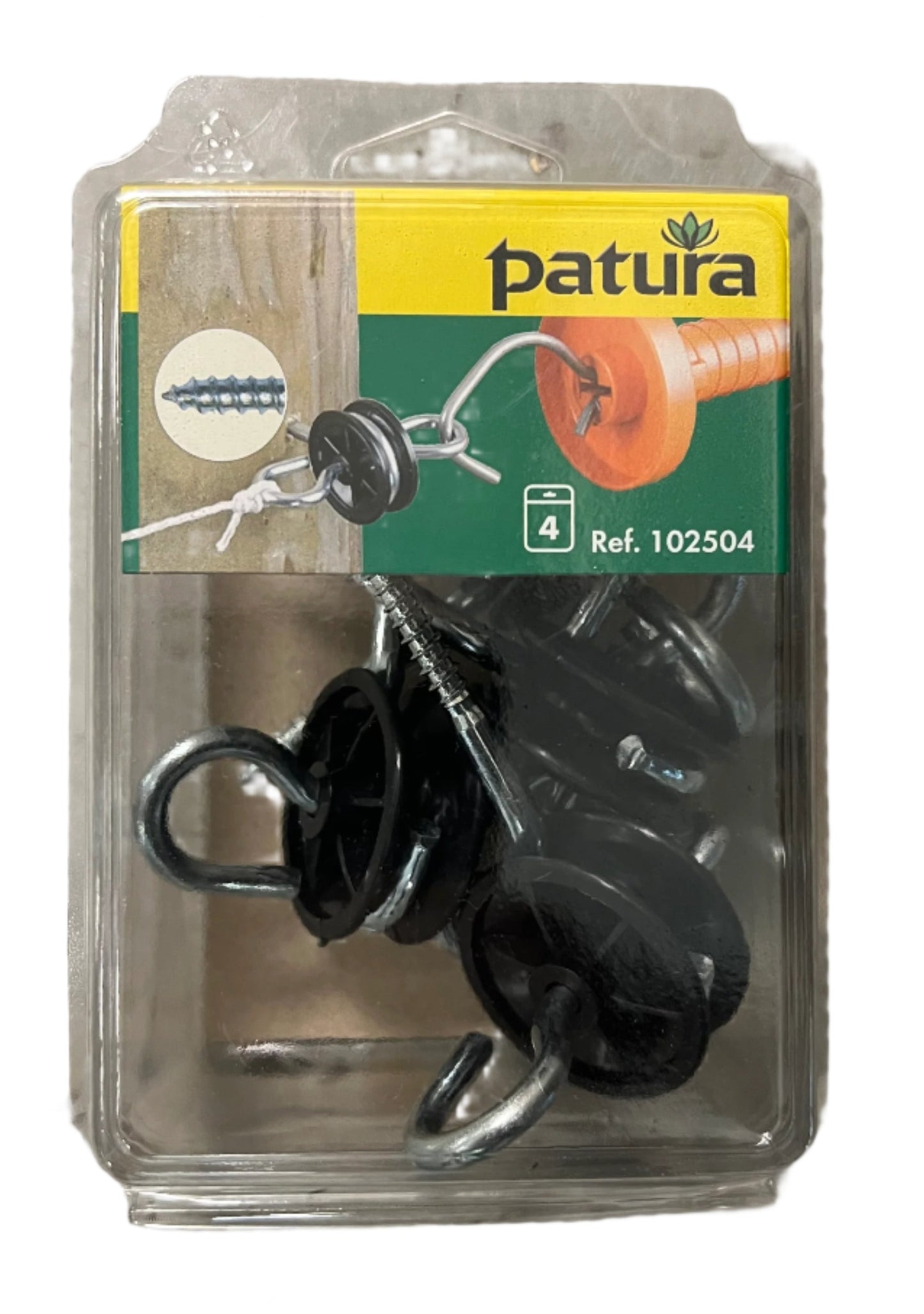 Patura Electric Fencing Gate Hand Insulator Standard Wood Thread Qty 4