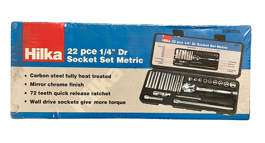 Hilka 22 Pce 1/4" Dr Socket Set Metric