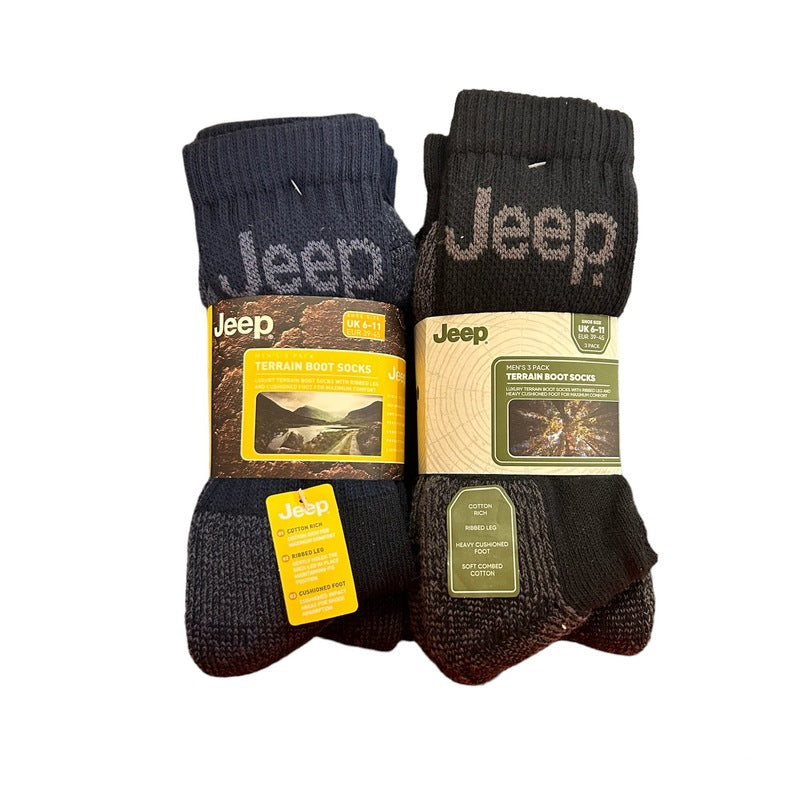 Mens Jeep Terrain Boot Sock Heavy Cushioning