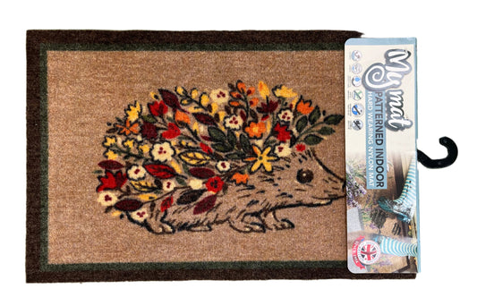 My Mat Nylon Doormat Floral Hedgehog 50x75cm