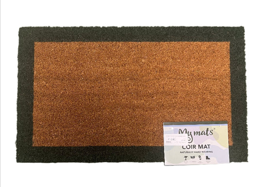 My Mats Coir Mat Printed Green Border 45x75cm