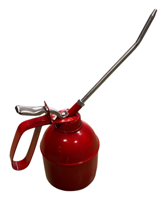 Red Metal Oil Can With Pump Spout 500ml