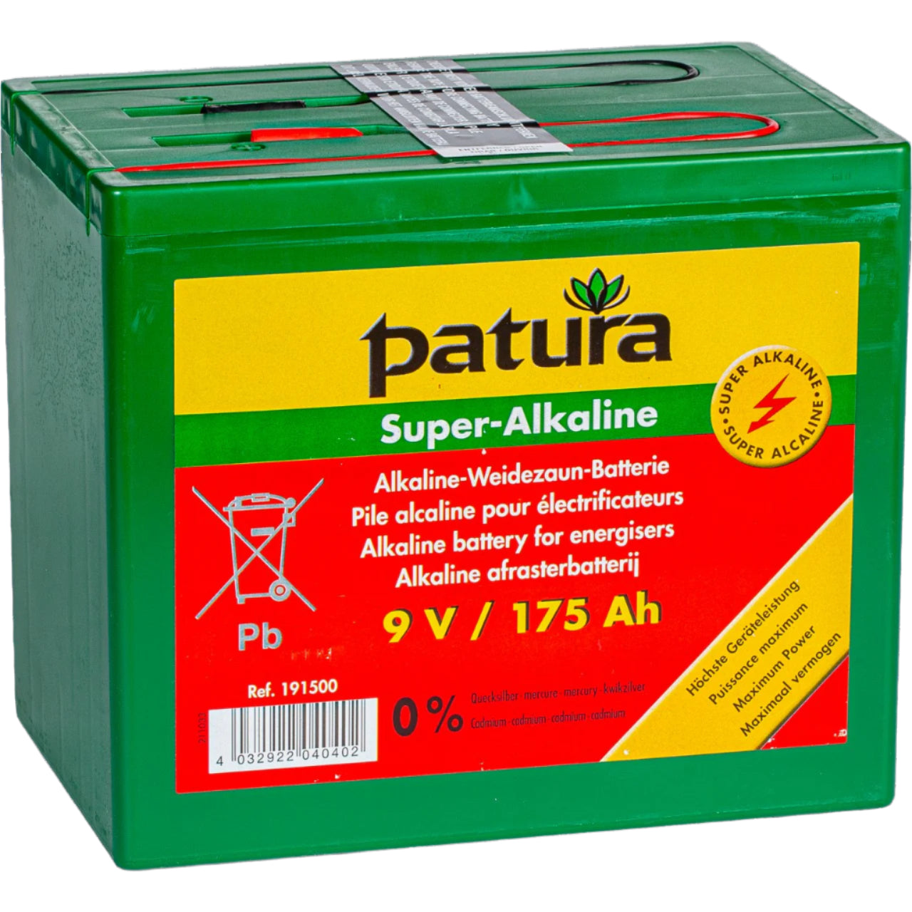Patura 9V Battery 175AH For Electric Fencing