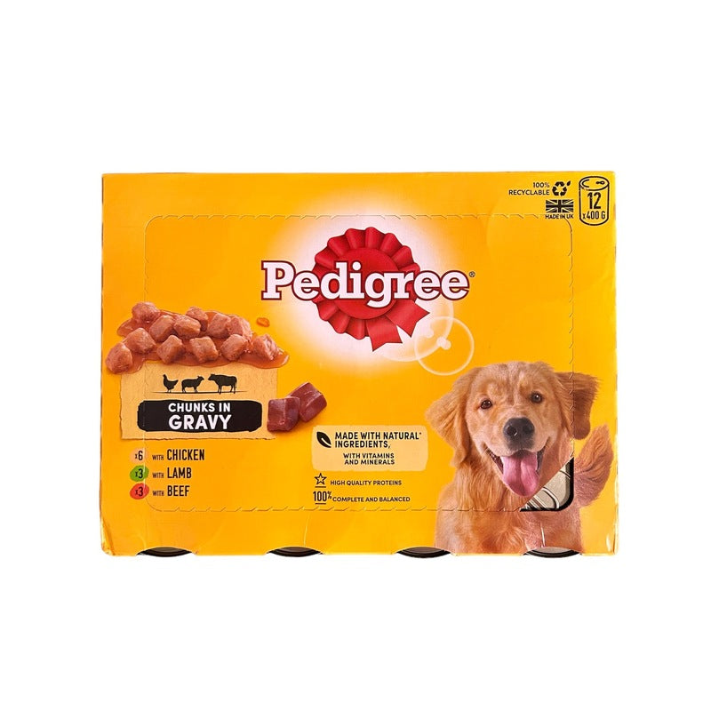 Pedigree Gravy Tins 12x 400g Dog Food