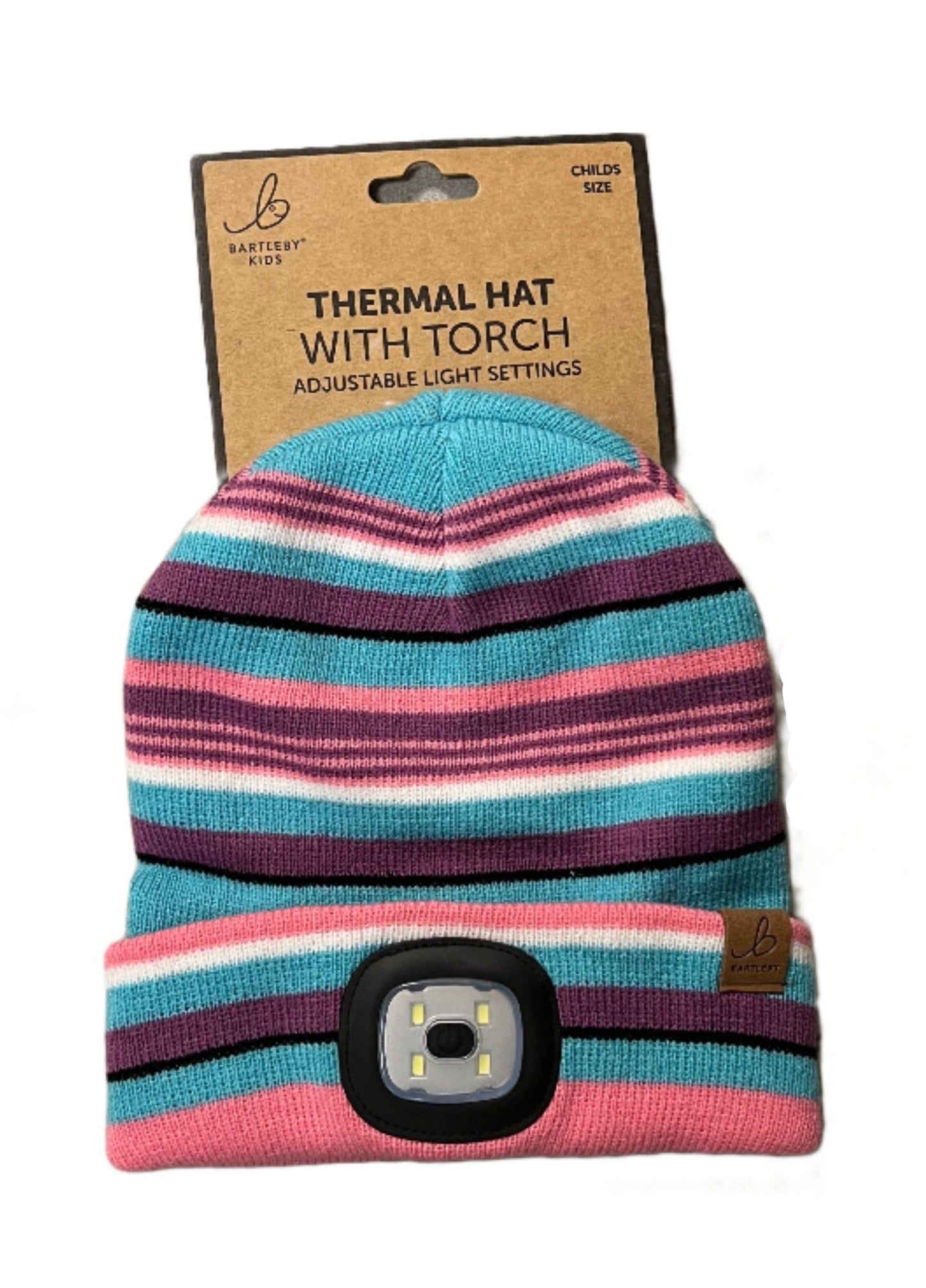 Bartleby Kids Striped Thermal Hat With Torch