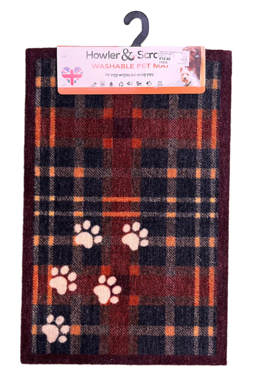 Howler & Scratch Plaid Paws 50x75cm Doormat